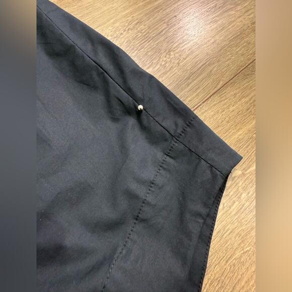 Pearl By Lela Rose Cotton Poplin Long Sleeve Shirt Dress Black D Ring Sash Sz 8 - Picture 6 of 11